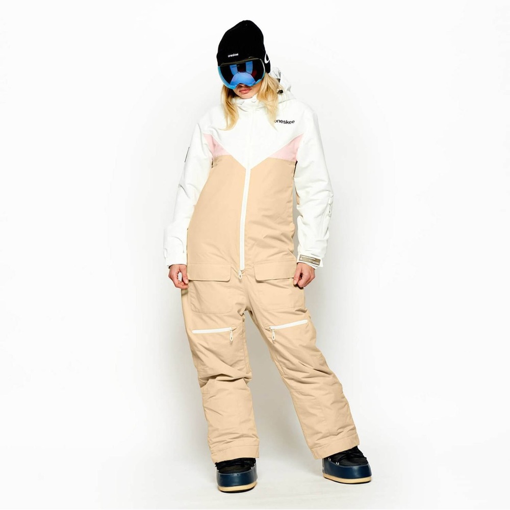 NWT Free People X ONESKEE Stone/Pink/White Mark VI Snow Suit S/M Z534 - Picture 3 of 8